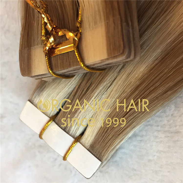 Cuticle hair tape in hair extensions 14 inches piano color in stock H103